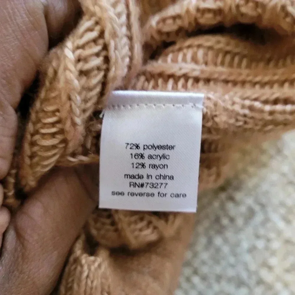 Elizabeth & James Tan/Brown Knit Mockneck Soft Sweater(Large)